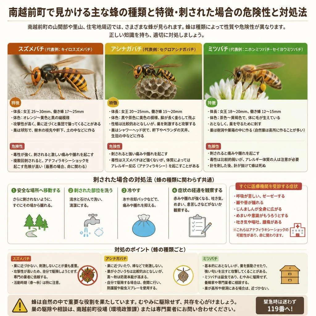 蜂の種類とその危険性