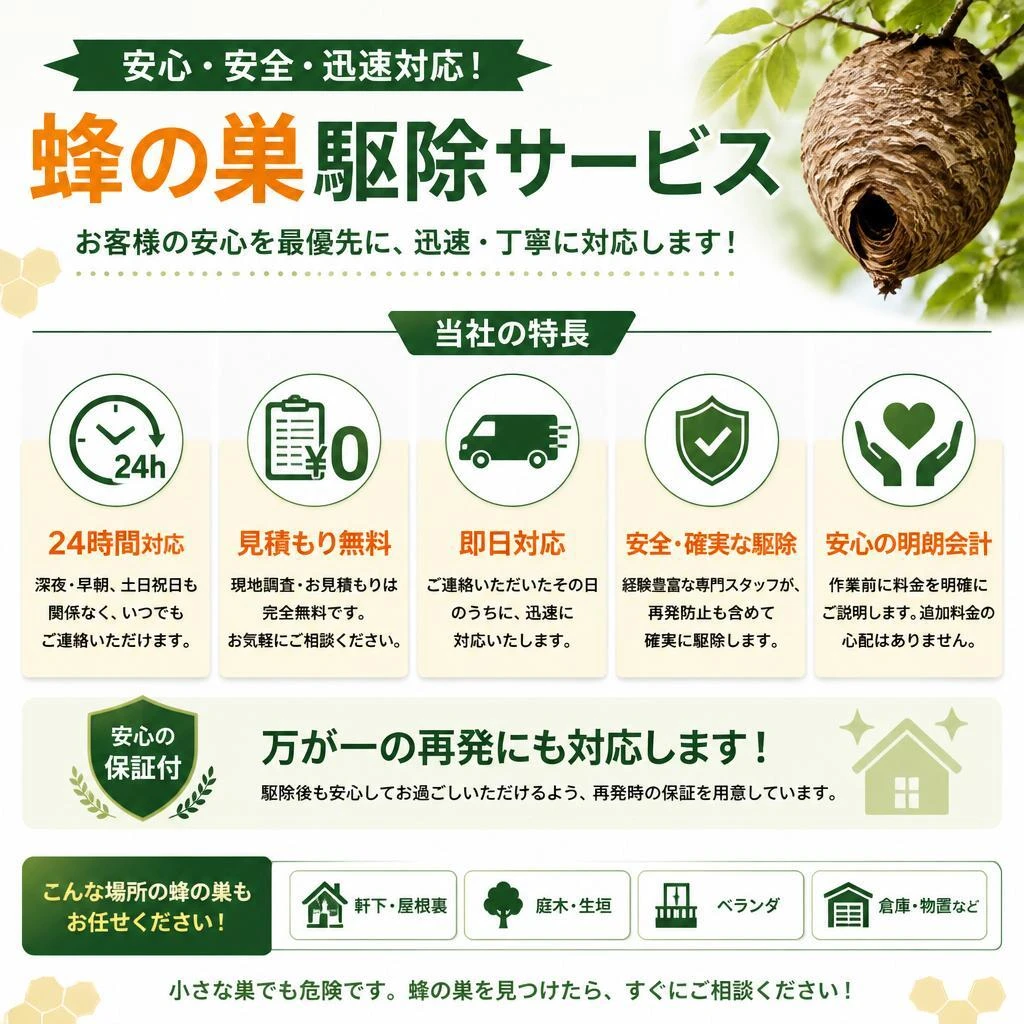 当社の駆除サービスの特徴