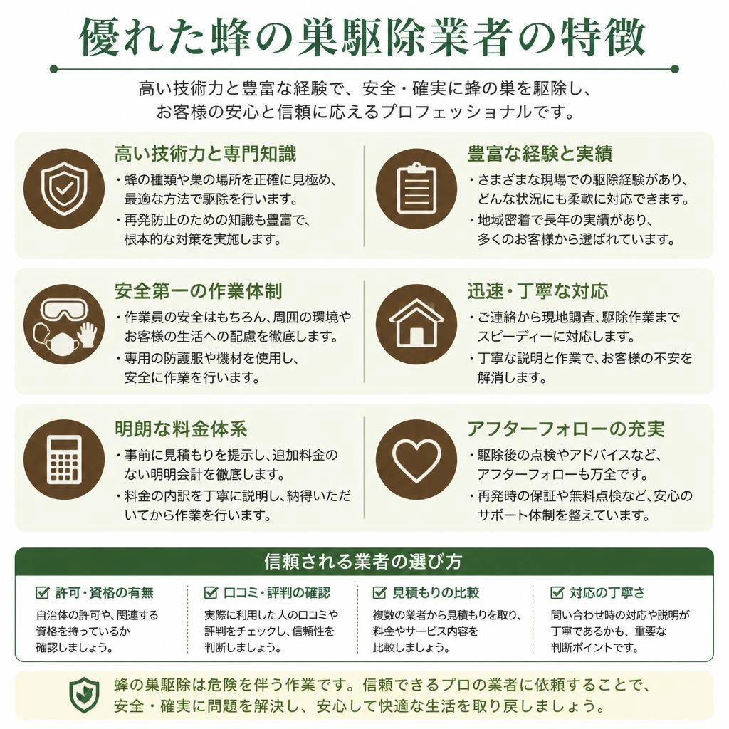信頼できる業者の特徴