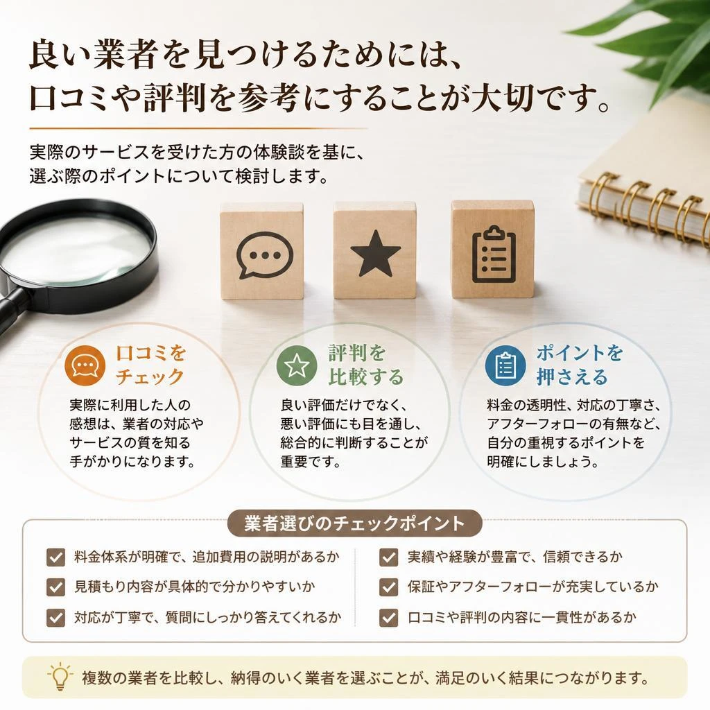 口コミや評判の活用法