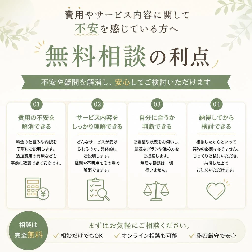 無料相談・見積もりで安心感