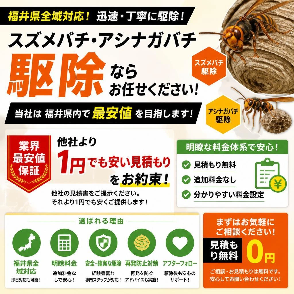 県内最安値の駆除サービス！