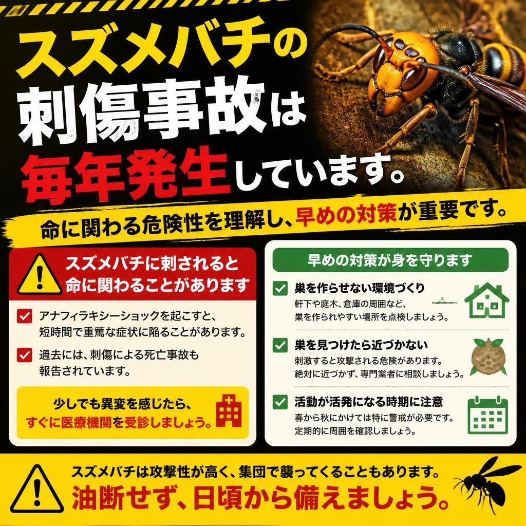スズメバチの危険性とは