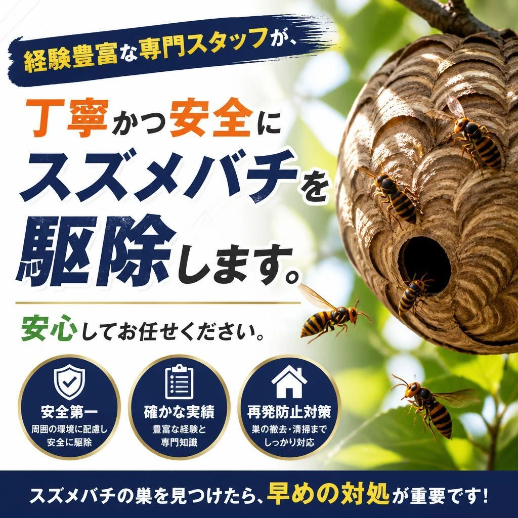 専門スタッフによる確実な駆除作業
