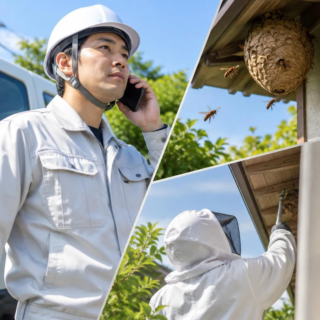 即日対応もご相談ください。危険な蜂の巣を早めに対処